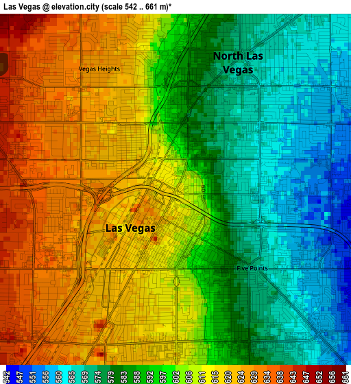 Las Vegas elevation map