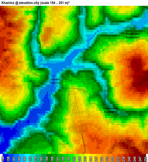 Khanino elevation map