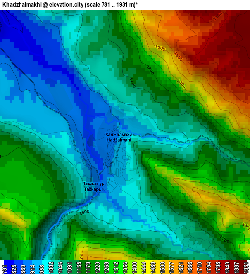 Khadzhalmakhi elevation map