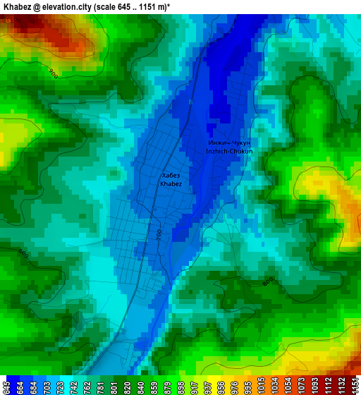 Khabez elevation map