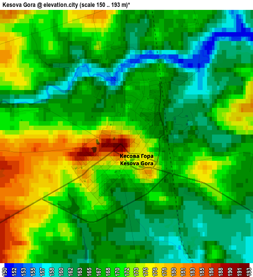 Kesova Gora elevation map