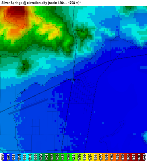 Silver Springs elevation map