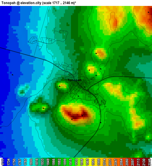 Tonopah elevation map