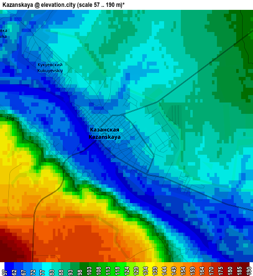 Kazanskaya elevation map