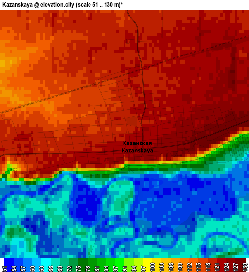 Kazanskaya elevation map