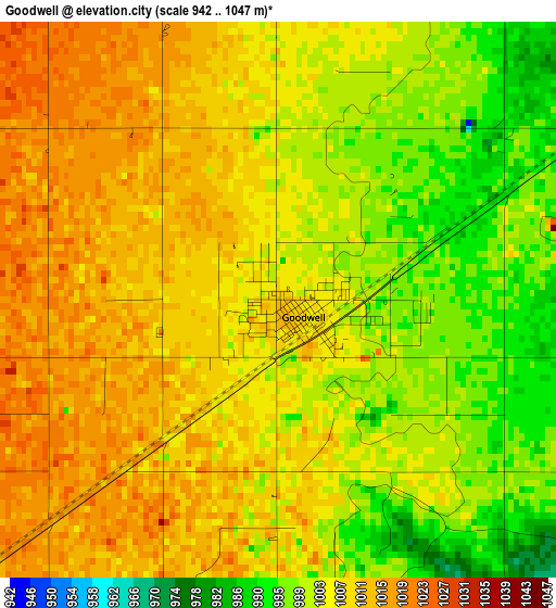 Goodwell elevation map