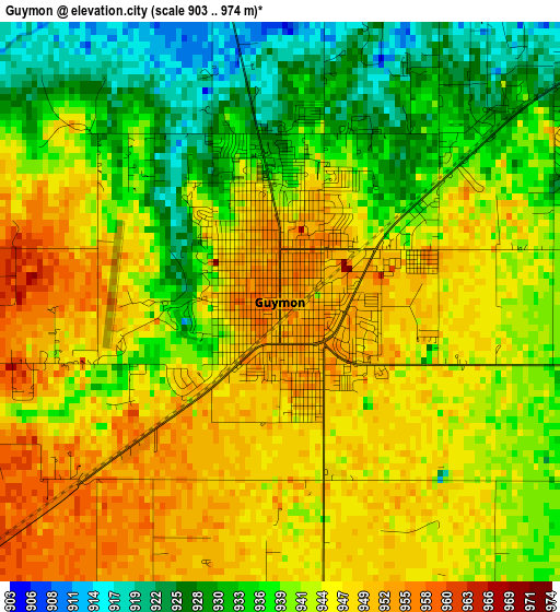 Guymon elevation map