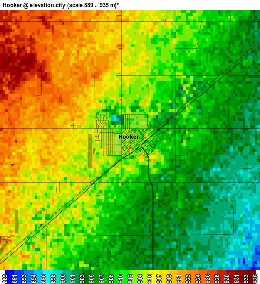 Hooker elevation map