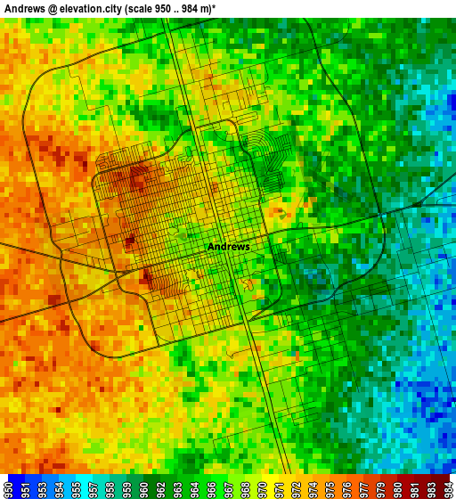 Andrews elevation map