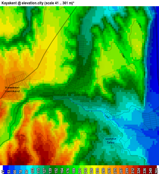 Kayakent elevation map