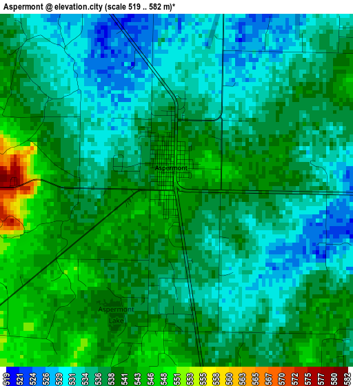 Aspermont elevation map