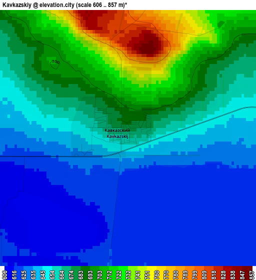 Kavkazskiy elevation map