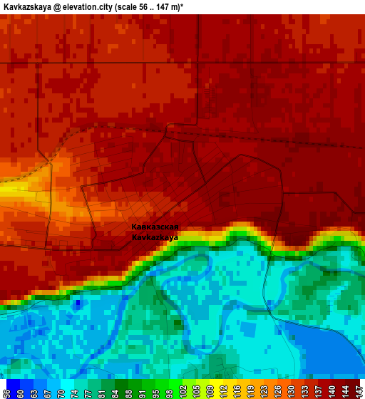 Kavkazskaya elevation map