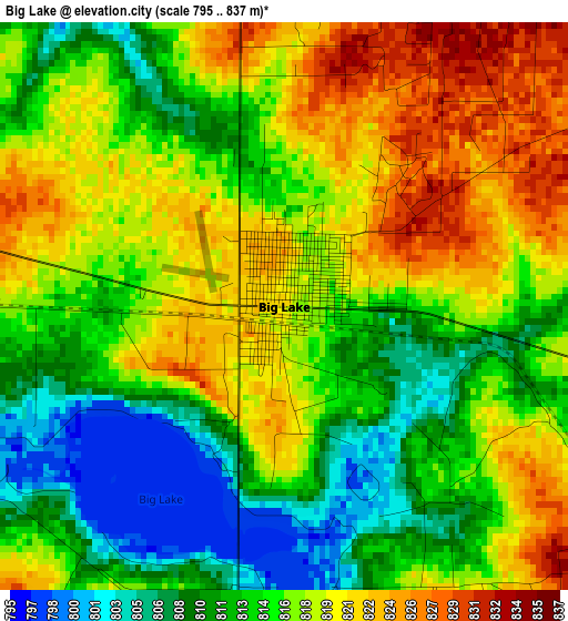 Big Lake elevation map