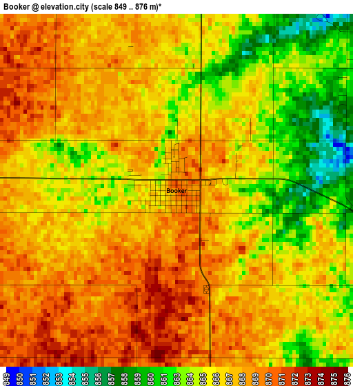 Booker elevation map