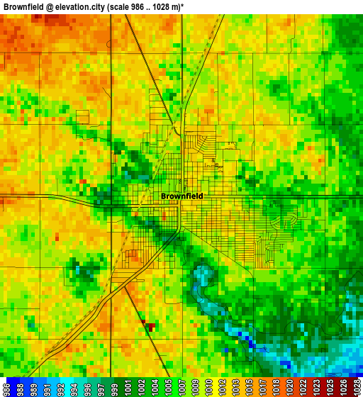 Brownfield elevation map