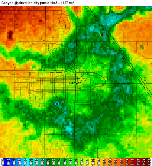 Canyon elevation map