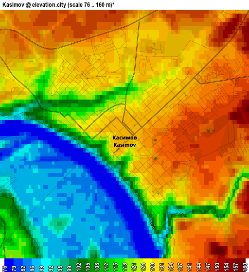 Kasimov elevation map