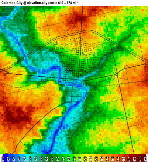 Colorado City elevation map