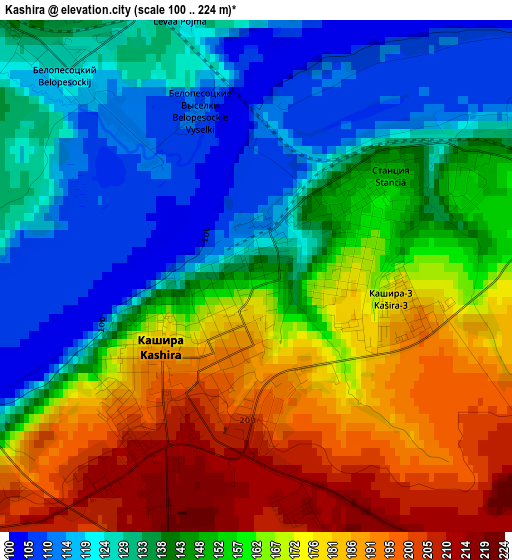 Kashira elevation map