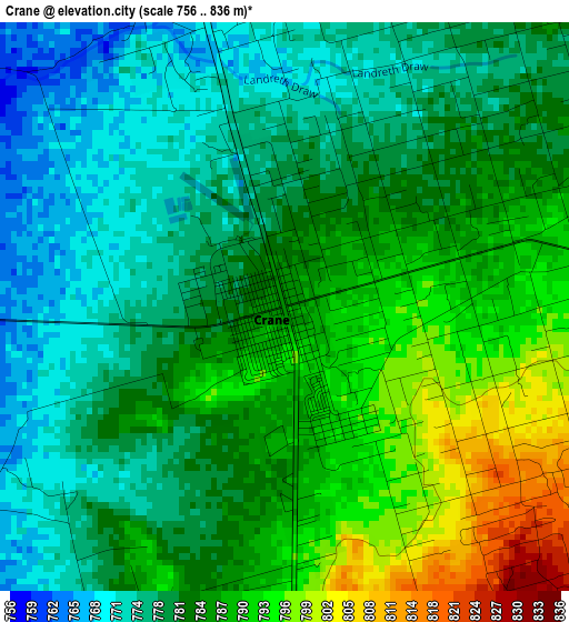 Crane elevation map