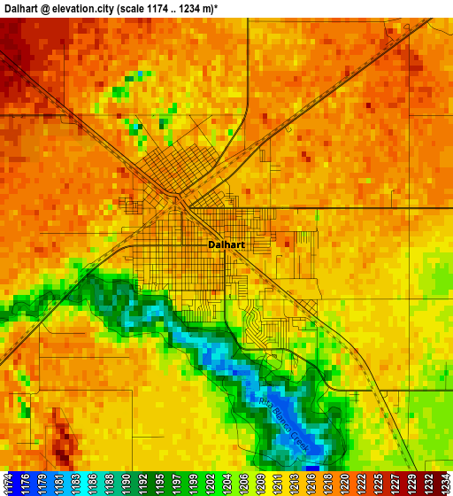 Dalhart elevation map