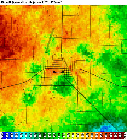 Dimmitt elevation map