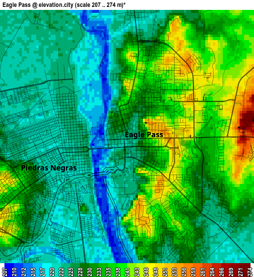 Eagle Pass elevation map