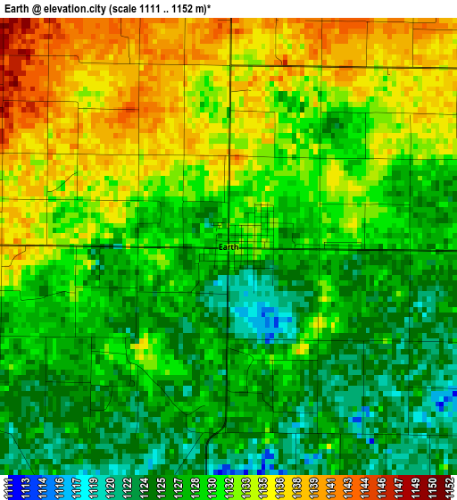 Earth elevation map