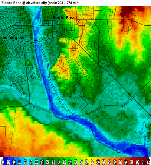 Eidson Road elevation map