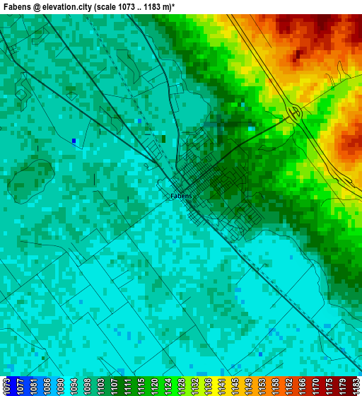 Fabens elevation map