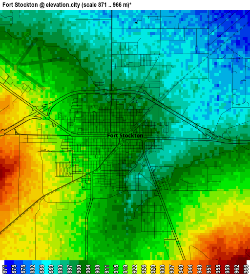 Fort Stockton elevation map