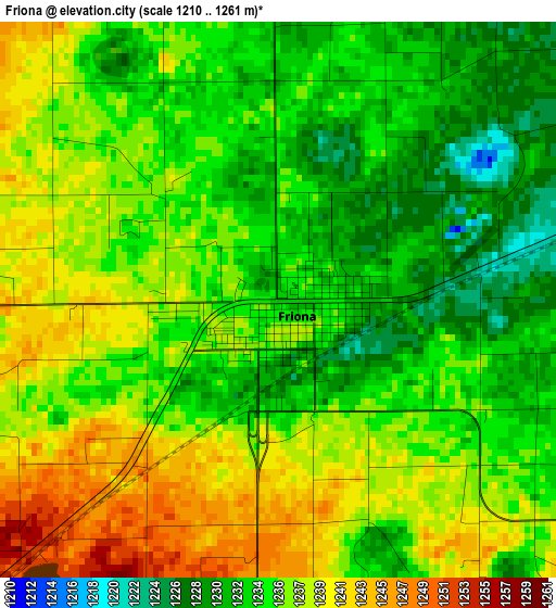 Friona elevation map