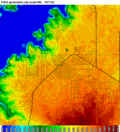 Fritch elevation map