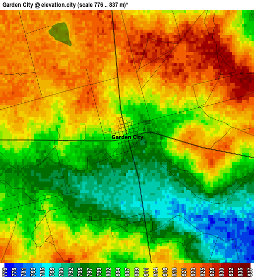 Garden City elevation map