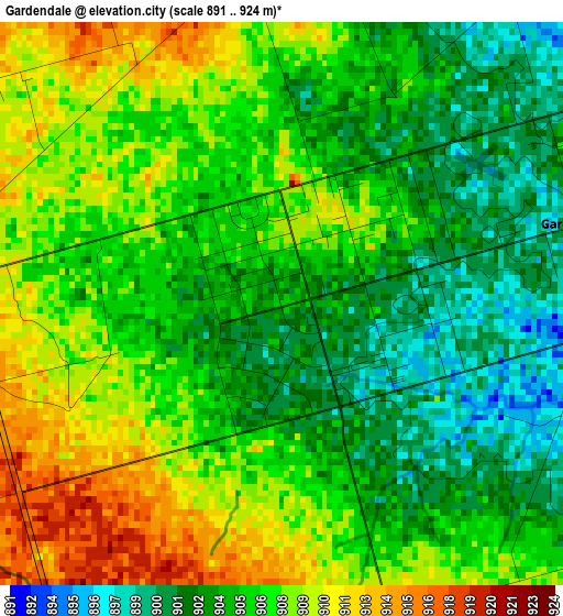 Gardendale elevation map