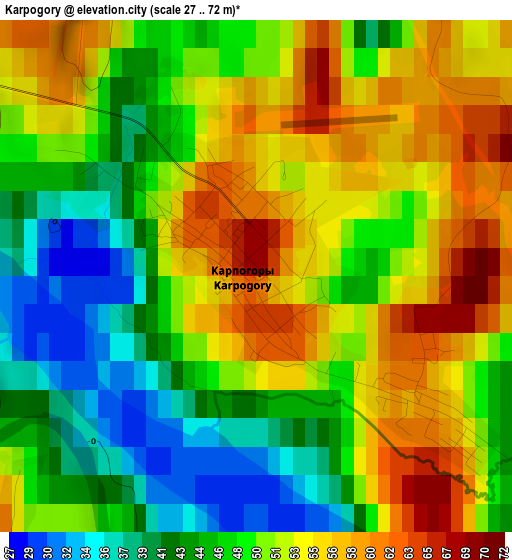 Karpogory elevation map