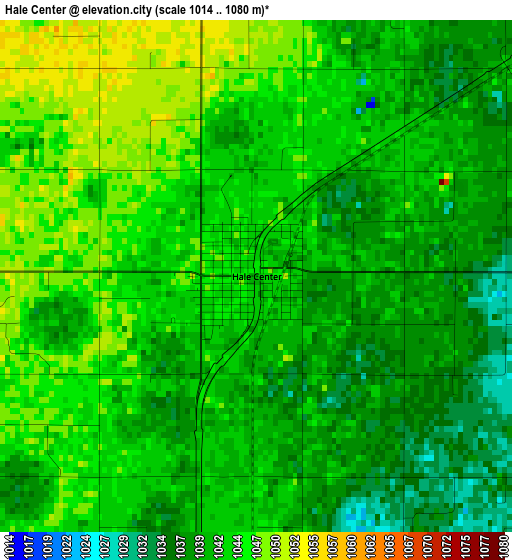 Hale Center elevation map