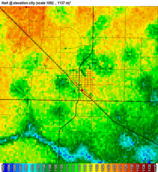 Hart elevation map