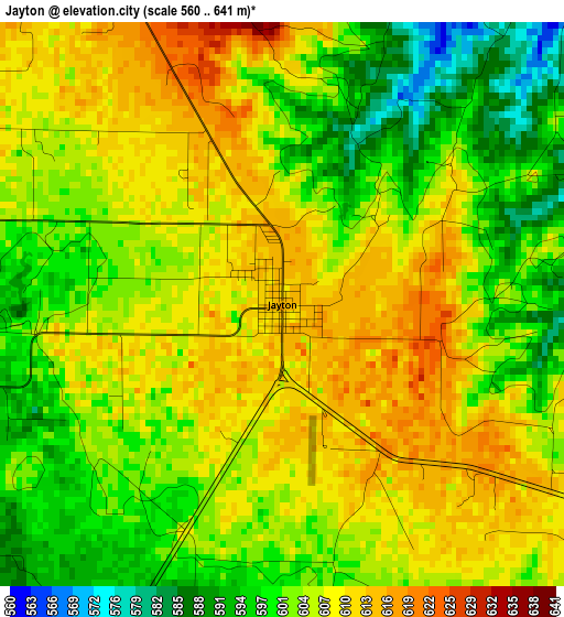 Jayton elevation map