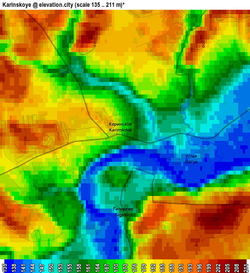 Karinskoye elevation map