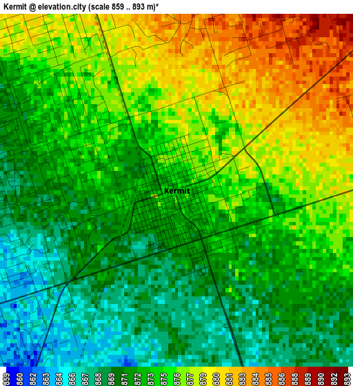 Kermit elevation map