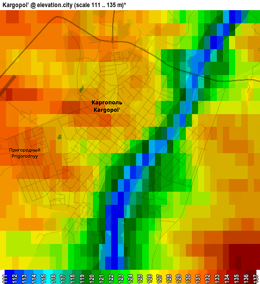 Kargopol’ elevation map