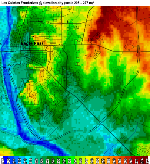 Las Quintas Fronterizas elevation map