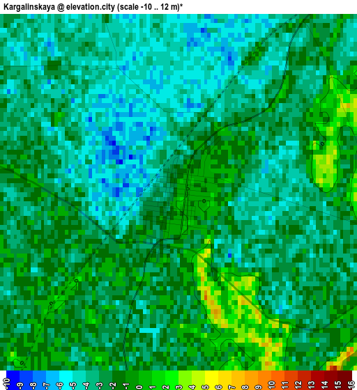 Kargalinskaya elevation map