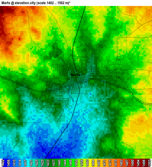 Marfa elevation map