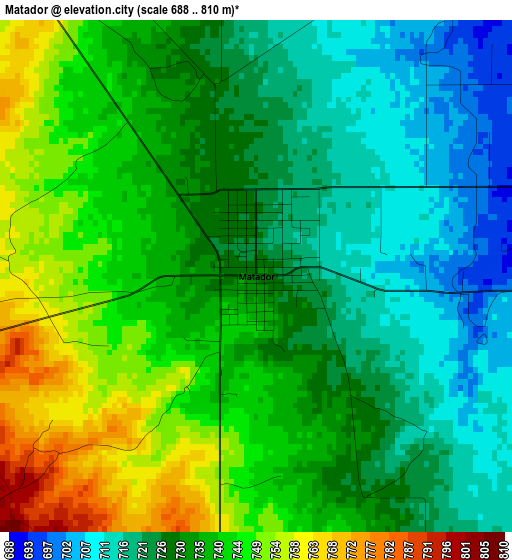 Matador elevation map