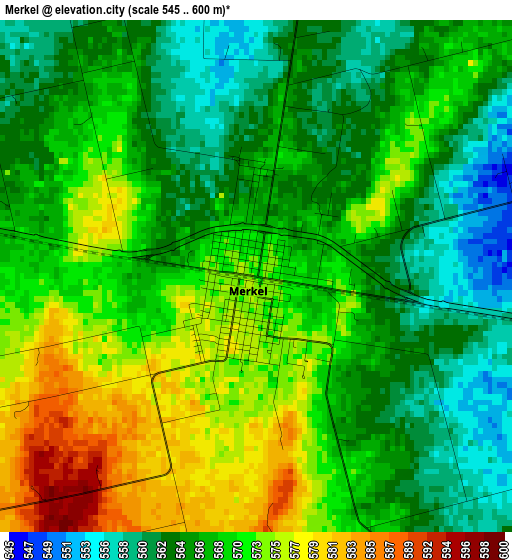 Merkel elevation map