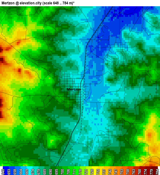 Mertzon elevation map