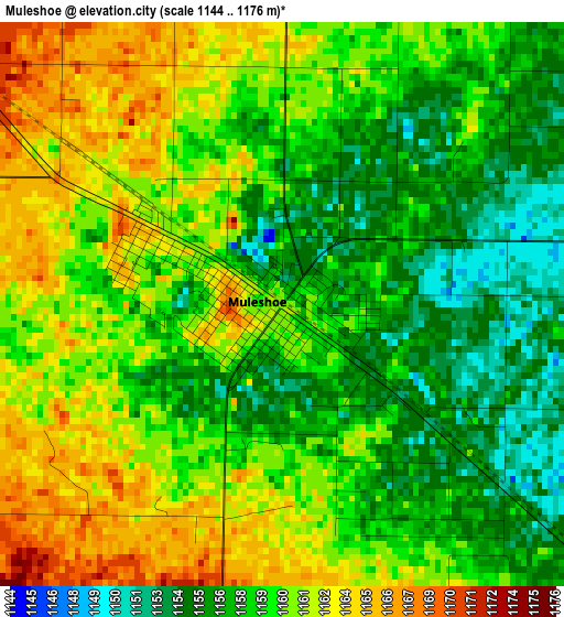 Muleshoe elevation map